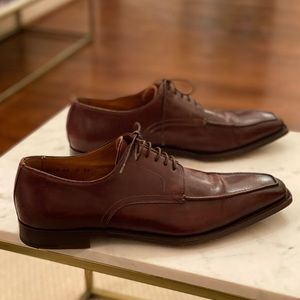 Handmade Santoni leather Goodyear Welt lace ups